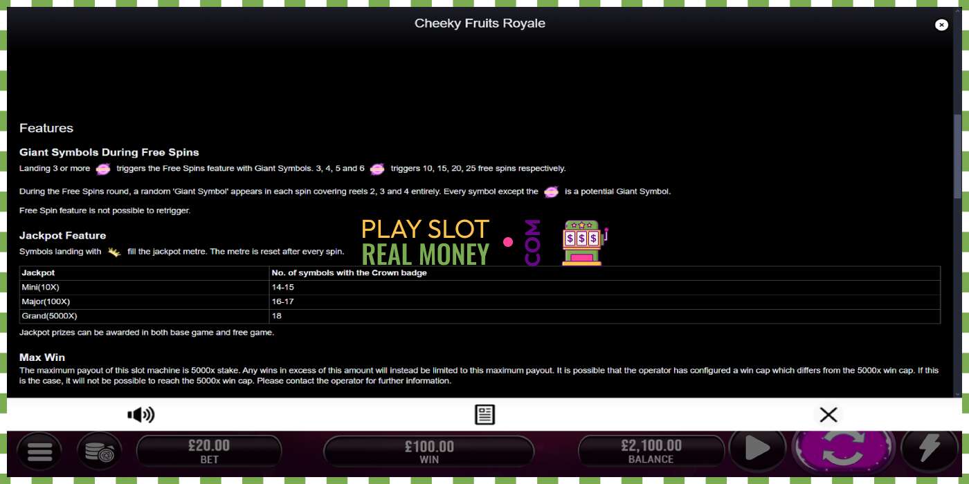 තව් Cheeky Fruits 6 Royale සැබෑ මුදල් සඳහා, පින්තූරය - 6