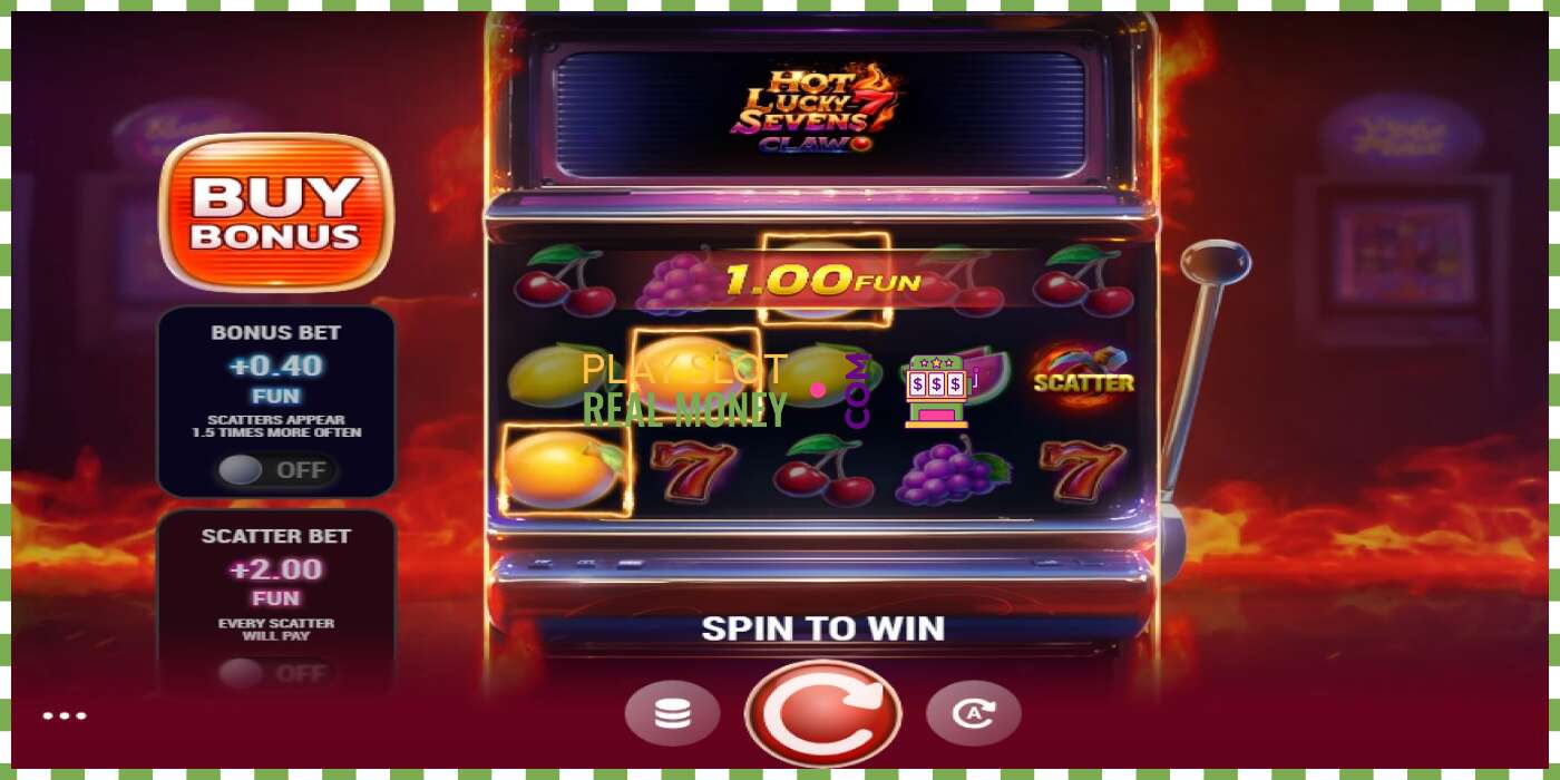 រន្ធដោត Hot Lucky Sevens Claw សម្រាប់ប្រាក់ពិត, រូបភាព - 2