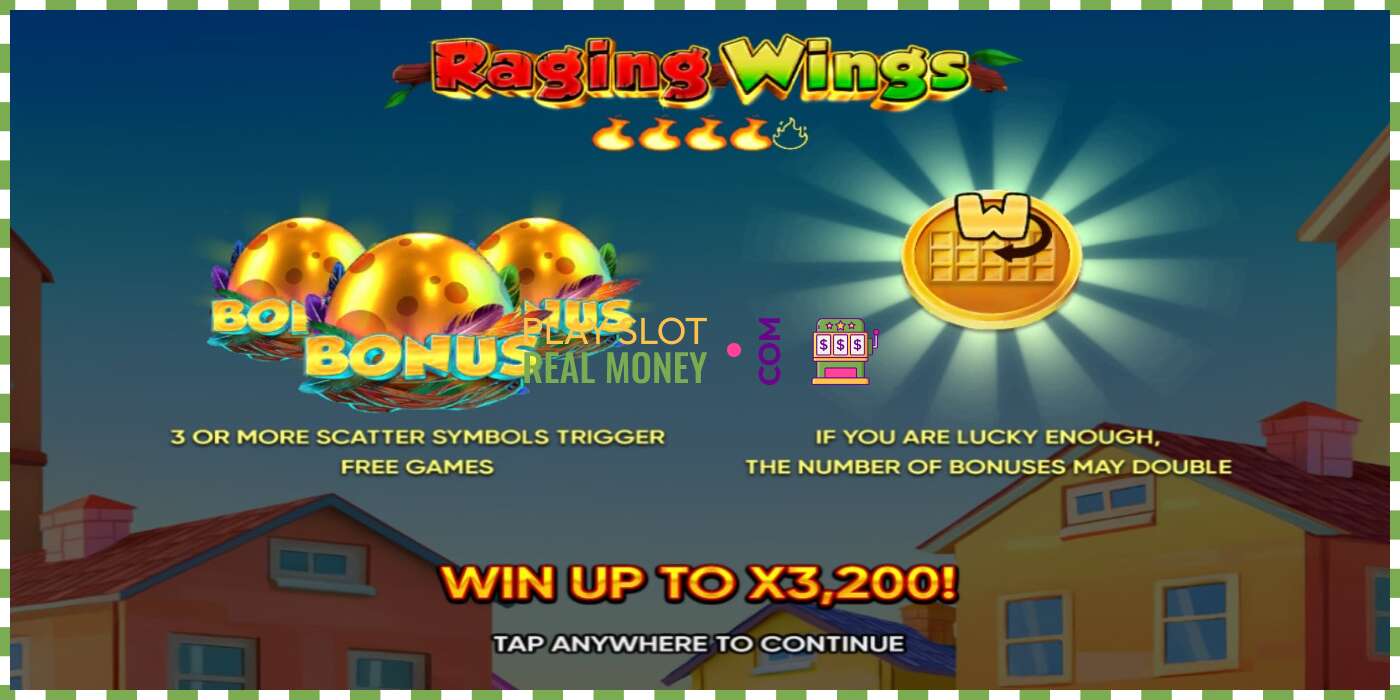 Yanayopangwa Raging Wings kwa pesa halisi, picha - 1 Yanayopangwa Raging Wings kwa pesa halisi, picha - 1