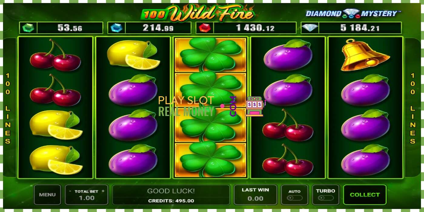 រន្ធដោត Diamond Mystery 100 Wild Fire សម្រាប់ប្រាក់ពិត, រូបភាព - 3