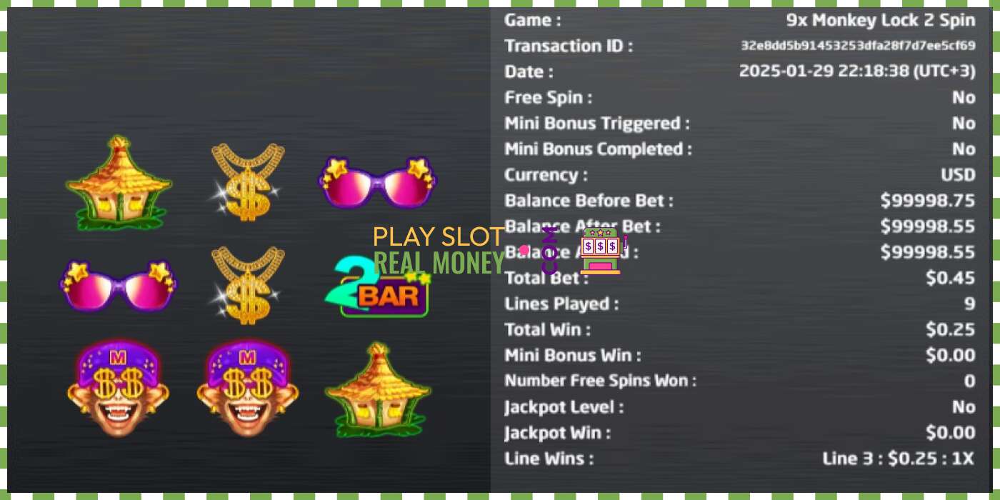រន្ធដោត 9x Monkey Lock 2 Spin សម្រាប់ប្រាក់ពិត, រូបភាព - 4