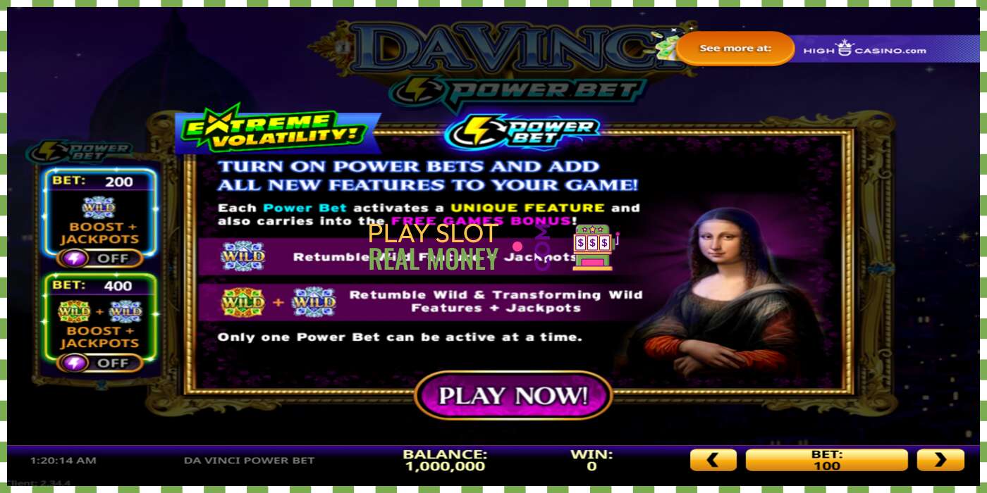Slot Da Vinci Power Bet por diñeiro real, imaxe - 1