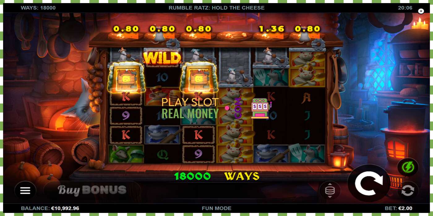 រន្ធដោត Rumble Ratz Hold the Cheese សម្រាប់ប្រាក់ពិត, រូបភាព - 3