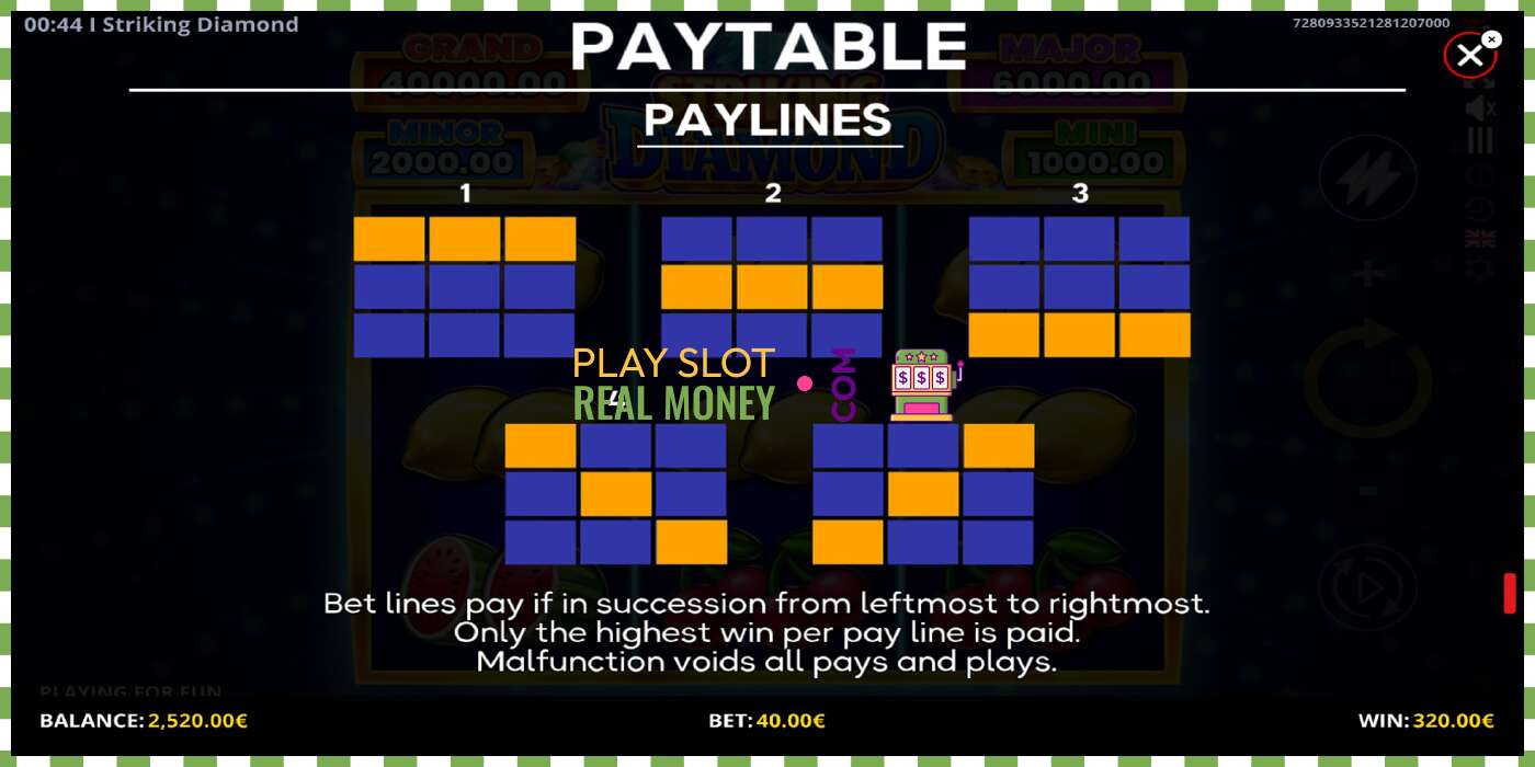 Slot Striking Diamond za skutočné peniaze, obrázok - 7