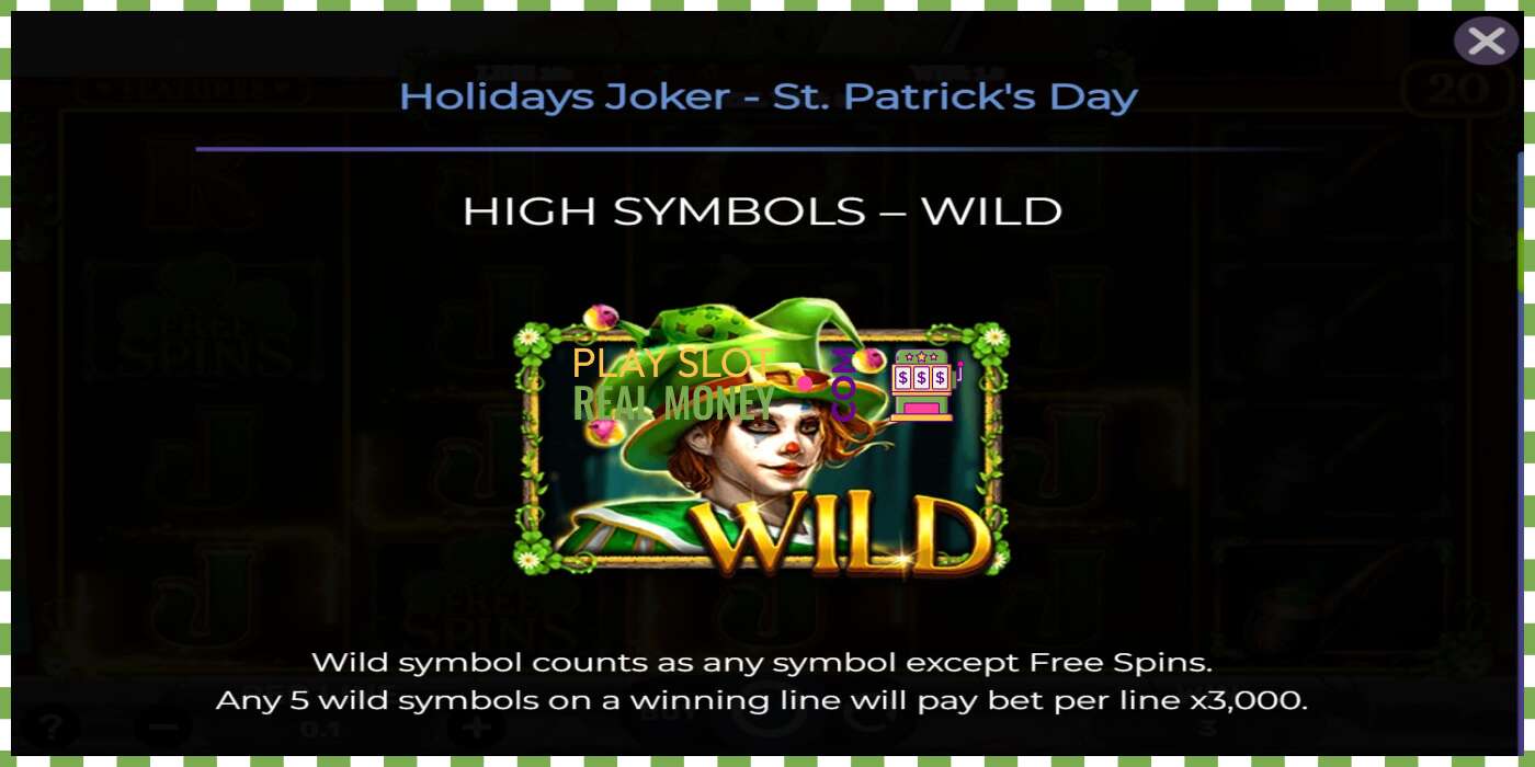 ສະລັອດຕິງ Holidays Joker - St. Patricks Day ສໍາລັບເງິນທີ່ແທ້ຈິງ, ຮູບພາບ - 5 ສະລັອດຕິງ Holidays Joker - St. Patricks Day ສໍາລັບເງິນທີ່ແທ້ຈິງ, ຮູບພາບ - 5