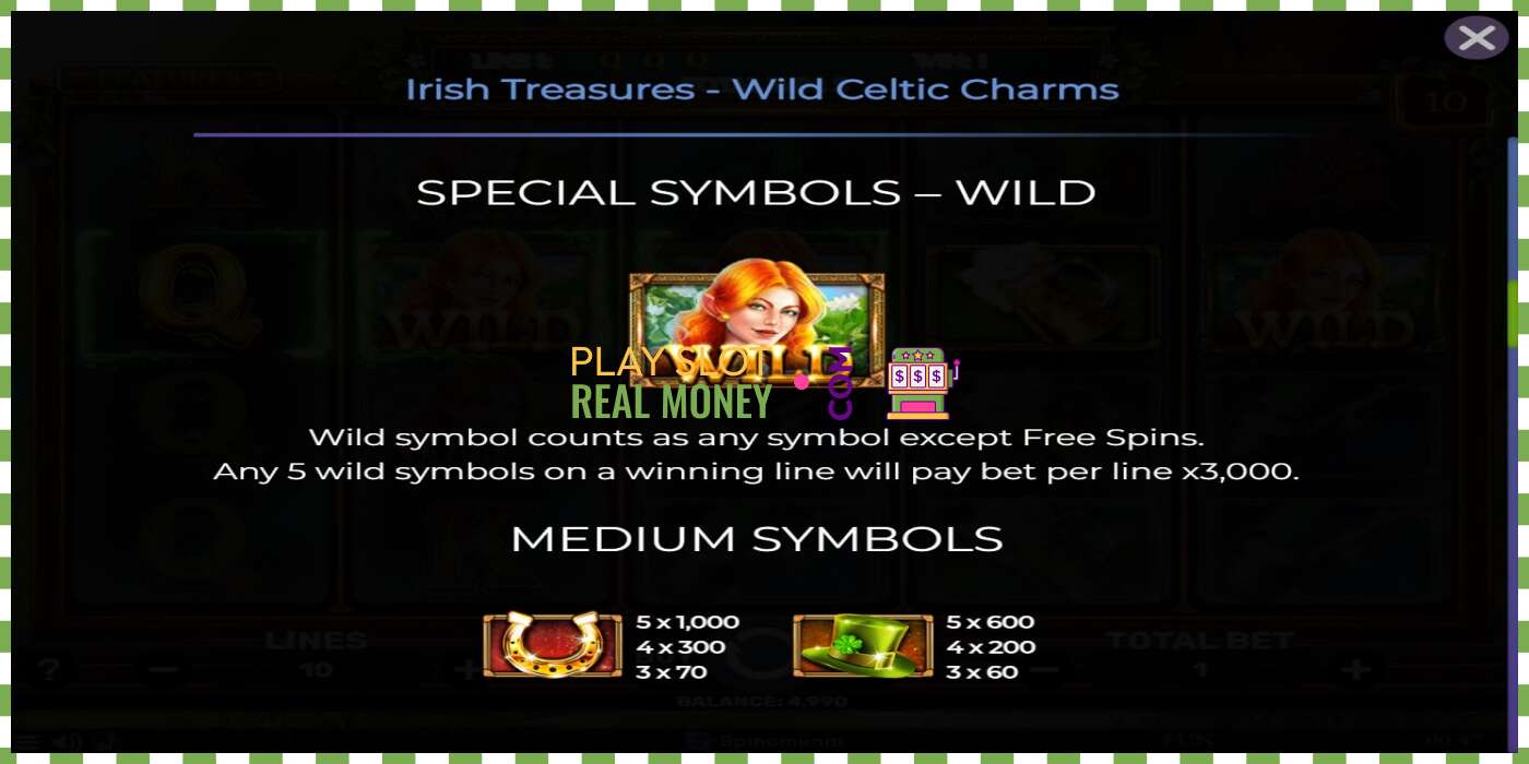 Slot Irish Treasures - Wild Celtic Charms for real money, picture - 5 Slot Irish Treasures - Wild Celtic Charms for real money, picture - 5
