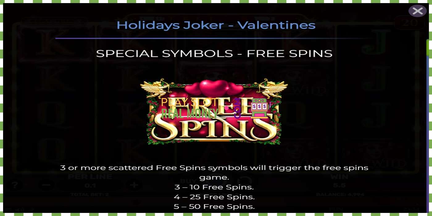 រន្ធដោត Holidays Joker - Valentines សម្រាប់ប្រាក់ពិត, រូបភាព - 4 រន្ធដោត Holidays Joker - Valentines សម្រាប់ប្រាក់ពិត, រូបភាព - 4