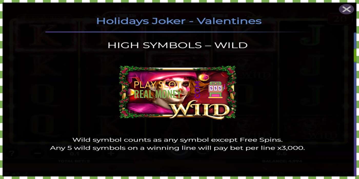 រន្ធដោត Holidays Joker - Valentines សម្រាប់ប្រាក់ពិត, រូបភាព - 5 រន្ធដោត Holidays Joker - Valentines សម្រាប់ប្រាក់ពិត, រូបភាព - 5