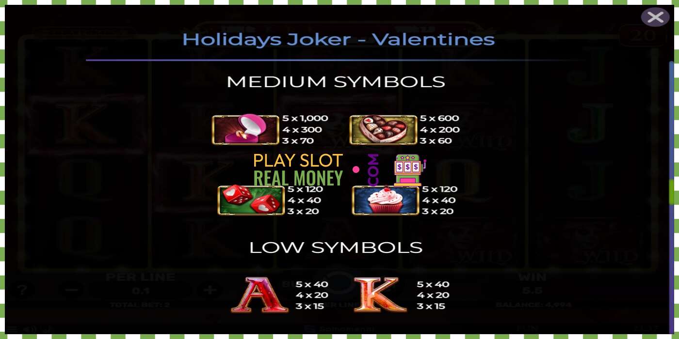 រន្ធដោត Holidays Joker - Valentines សម្រាប់ប្រាក់ពិត, រូបភាព - 6 រន្ធដោត Holidays Joker - Valentines សម្រាប់ប្រាក់ពិត, រូបភាព - 6