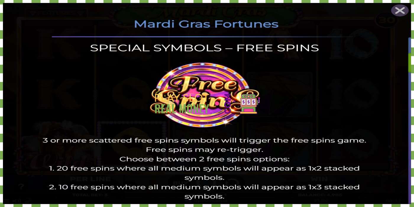 ສະລັອດຕິງ Mardi Gras Fortunes ສໍາລັບເງິນທີ່ແທ້ຈິງ, ຮູບພາບ - 4