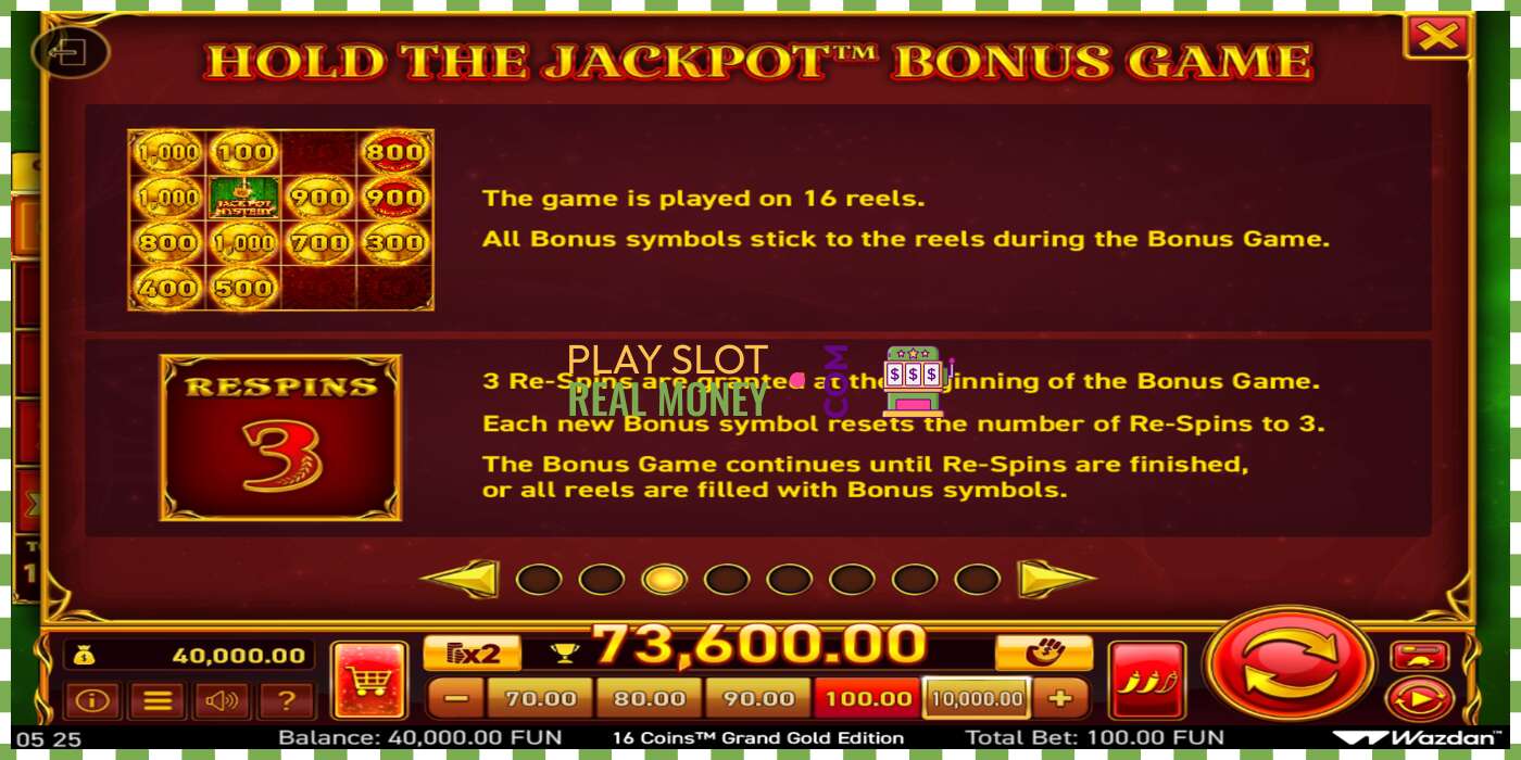 ສະລັອດຕິງ 16 Coins Grand Gold Edition ສໍາລັບເງິນທີ່ແທ້ຈິງ, ຮູບພາບ - 5 ສະລັອດຕິງ 16 Coins Grand Gold Edition ສໍາລັບເງິນທີ່ແທ້ຈິງ, ຮູບພາບ - 5