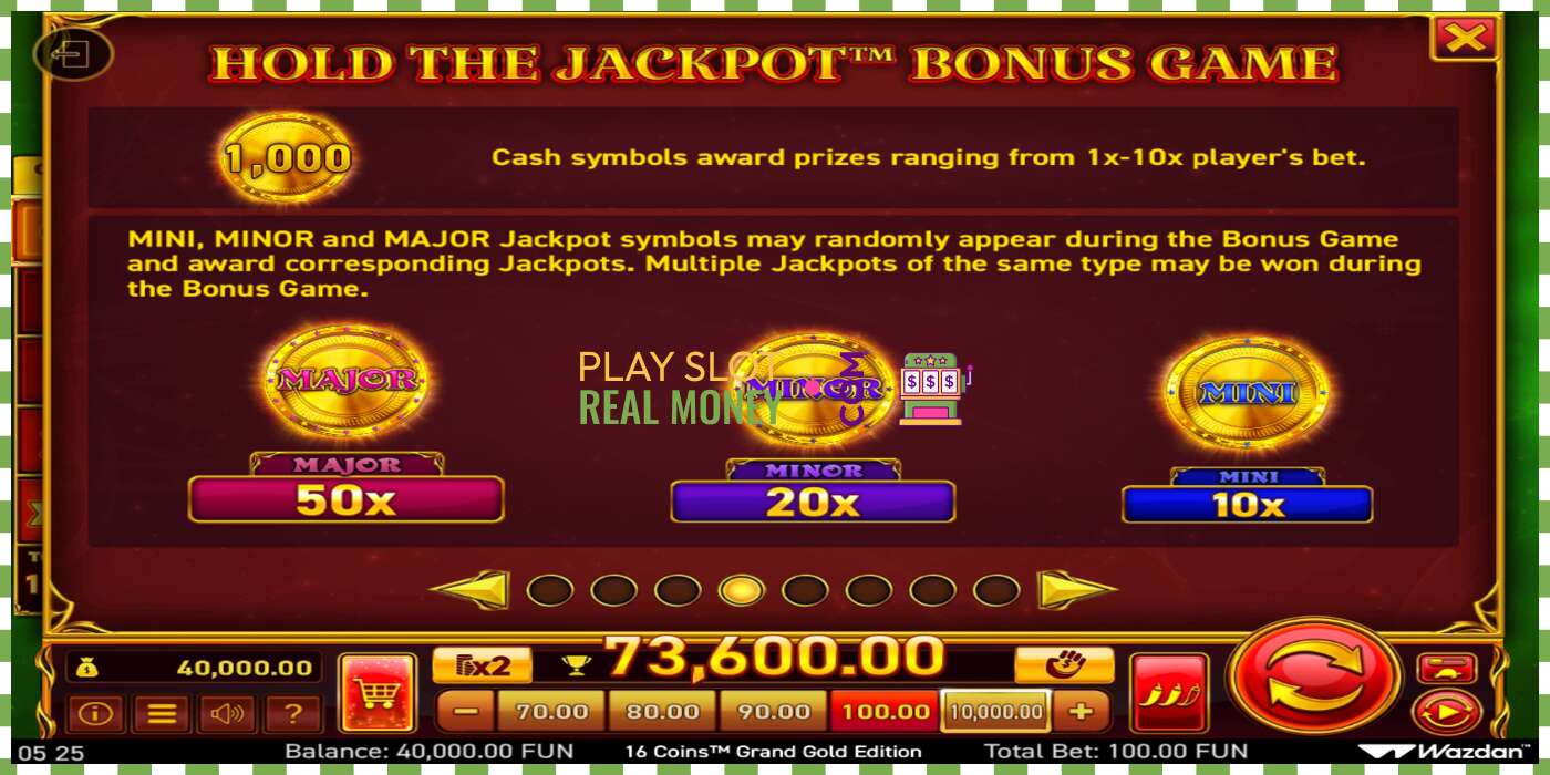 ສະລັອດຕິງ 16 Coins Grand Gold Edition ສໍາລັບເງິນທີ່ແທ້ຈິງ, ຮູບພາບ - 6 ສະລັອດຕິງ 16 Coins Grand Gold Edition ສໍາລັບເງິນທີ່ແທ້ຈິງ, ຮູບພາບ - 6