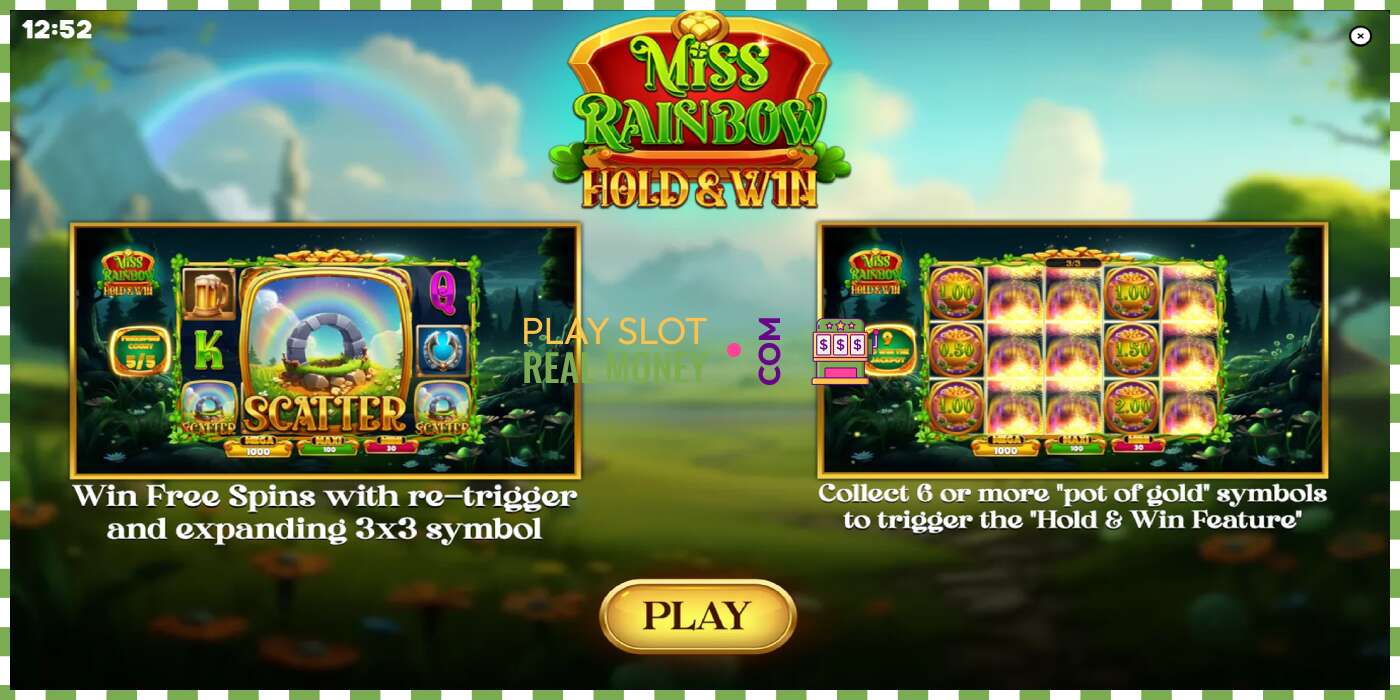 រន្ធដោត Miss Rainbow: Hold & Win សម្រាប់ប្រាក់ពិត, រូបភាព - 1