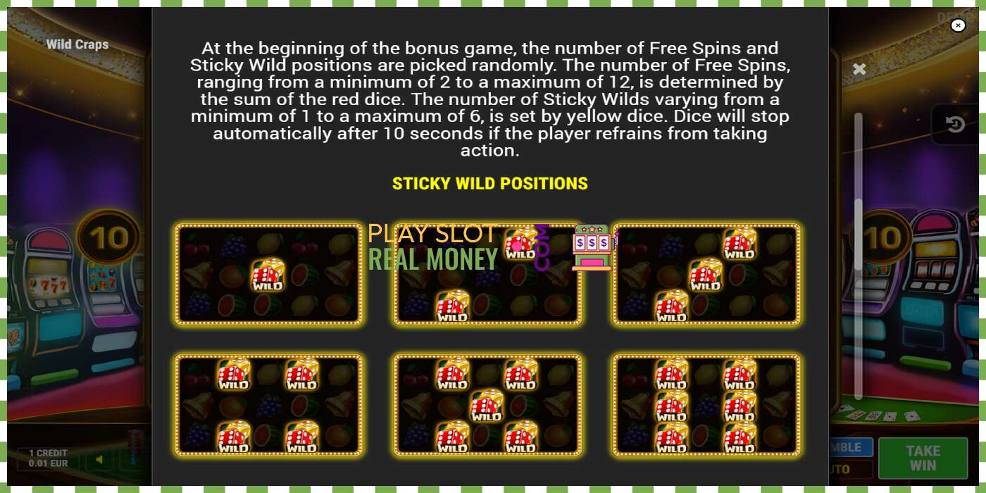 სლოტი Wild Craps რეალურ ფულზე, სურათი - 6