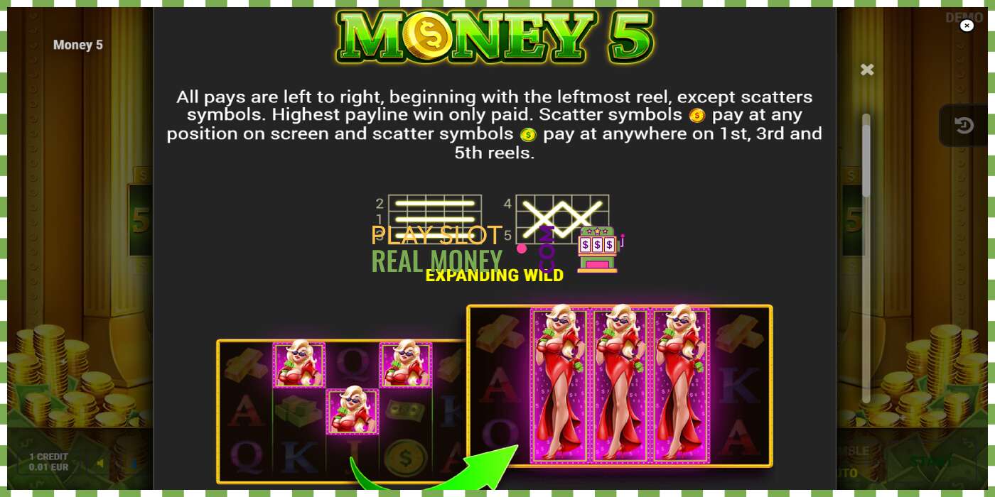 រន្ធដោត Money 5 សម្រាប់ប្រាក់ពិត, រូបភាព - 5 រន្ធដោត Money 5 សម្រាប់ប្រាក់ពិត, រូបភាព - 5